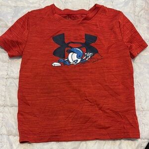 Under Armour Red Short Sleeve Tee with Graphic Design